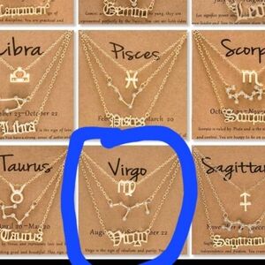 Virgo 3-Piece Set Zodiac Necklace